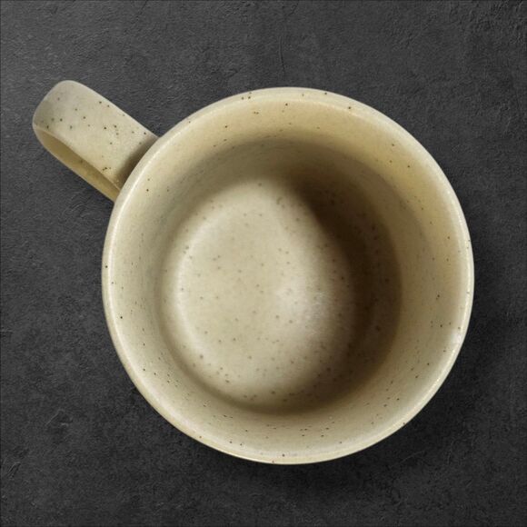 Vintage Stoneware Mug Hand Painted Daisy Floral Speckled Retro Coffee Cup Flower - Picture 5 of 6